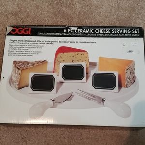 Oggi 6 piece ceramic cheese serving set